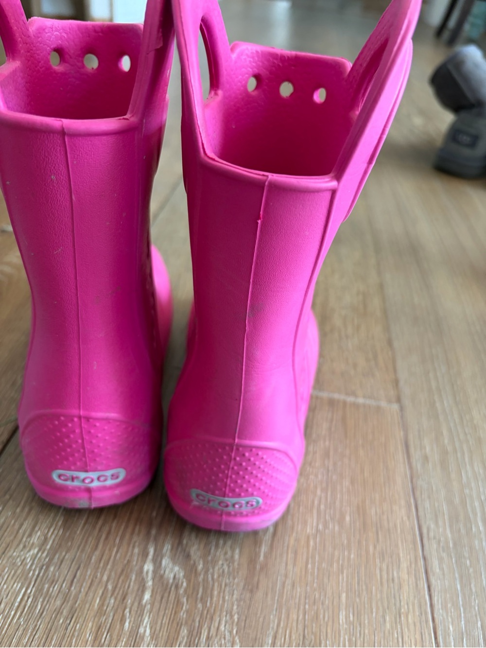 CROCS Kids Hot Pink Pull-On Rain Boots